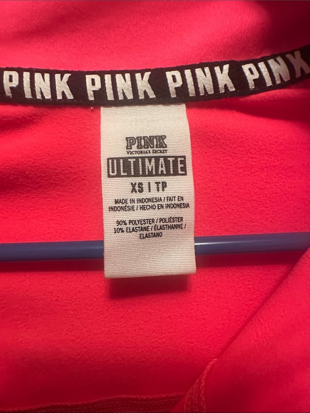 Victoria's Secret PINK Hot Pink Pullover with Black Trim - Picture 2 of 3